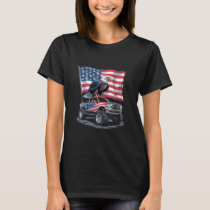 T-shirt 4 juillet Fierté américaine Drapeau américain Aigl
