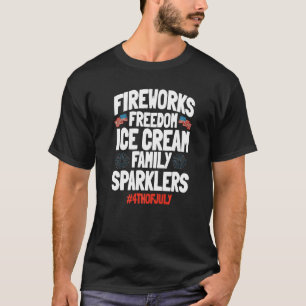 T-shirt 4 juillet Firework Technician Ice Cream Américain