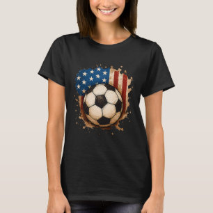 T-shirt 4 juillet Football Patriotique Usa Drapeau América