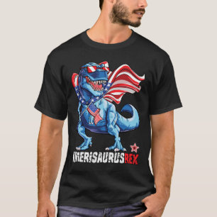 T-shirt 4 juillet Garçons Filles Hommes Amerisaurus T Rex 