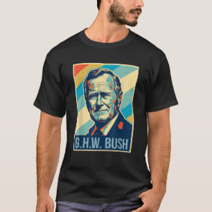 T-shirt 4 juillet George H W Bush Président Retro Patrio
