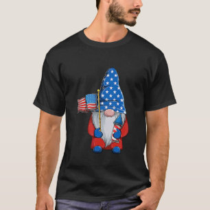 T-shirt 4 juillet Gnomes Drapeau Patriotique Américain Mil