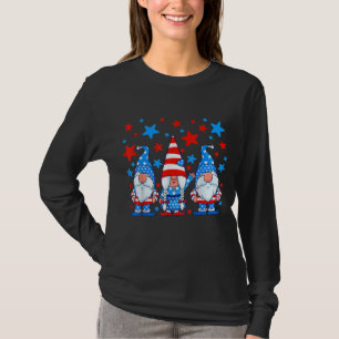 T-shirt 4 juillet Gnomes Patriotique American Flag mignonn