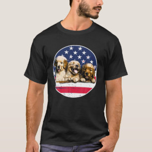 T-shirt 4 juillet Golden Retriever
