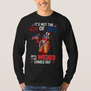 T-shirt 4 juillet Hot Dog Wiener Sortit Adulte Humour 1
