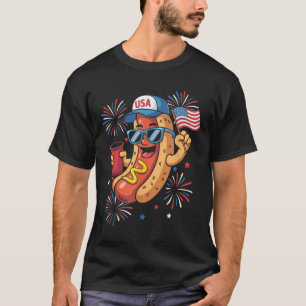 T-shirt 4 juillet Hotdog Funny Quatrième Juillet Patriotiq