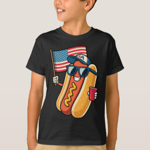 T-shirt 4 juillet Hotdog Funny Quatrième Juillet Patriotiq