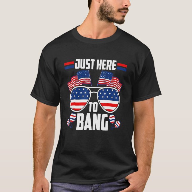 T-shirt 4 Juillet Je suis juste ici pour Bang Fireworks 4t (Devant)