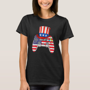 T-shirt 4 juillet jeu vidéo American Flag Uncle Sam Gam