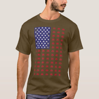 T-shirt 4 juillet jeu vidéo Gamer 80s Arcade USA Drapeau K