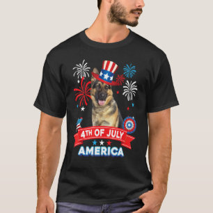 T-shirt 4 juillet jour de fête patriotique berger allemand