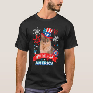 T-shirt 4 juillet jour de fête patriotique chat somali ind