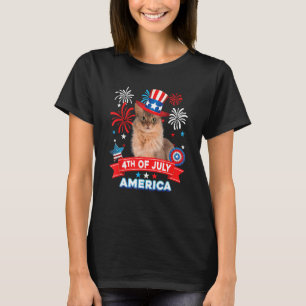 T-shirt 4 juillet jour de fête patriotique chat somalien i
