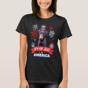 T-shirt 4 juillet jour de fête patriotique Doberman Pinsch