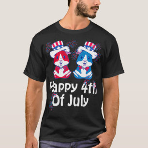 T-shirt 4 juillet Jour de l'Indépendance Cute Hamster USA