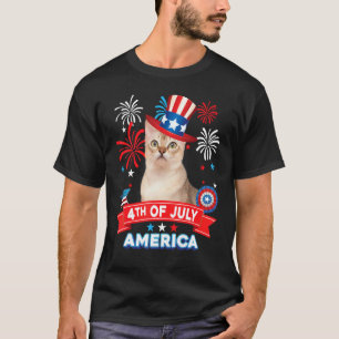 T-shirt 4 juillet jour patriotique Singapura chat indépend