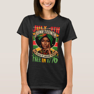 T-shirt 4 juillet Juneteenth 1865 Parce que mes ancêtres é