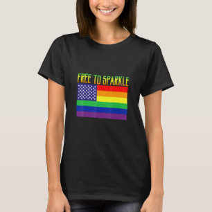 T-shirt 4 juillet Lgbqt Flag Pride Patriotique Américaine