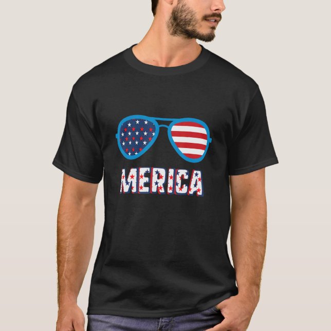 T-shirt 4 juillet Merica Cool lunettes de soleil Usa Ameri (Devant)