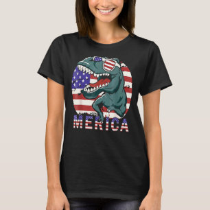 T-shirt 4 juillet Merica Dinosaur Trex Sunglass American F