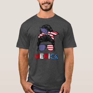 T-shirt 4 juillet Merica Lunettes de soleil Classy Maman V