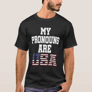 T-shirt 4 juillet Mes Pronounes sont un drapeau américain