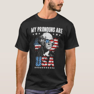 T-shirt 4 juillet Mes pronounes sont USA Drapeau design po