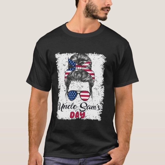 T-shirt 4 juillet Oncle Sam s Day America Patriot USA Drap (Devant)