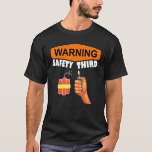 T-shirt 4 juillet Patriotic Fireworks Avertissement sécuri