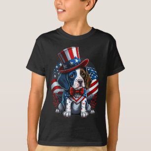 T-shirt 4 juillet Patriotique Anglais Pointer Drapeau Nous