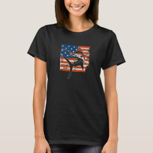 T-shirt 4 juillet Patriotique Deep Sea Fishing American Fl