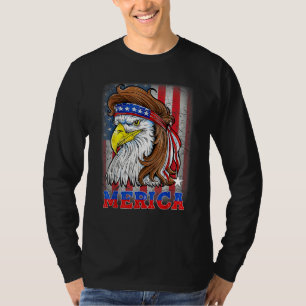 T-shirt 4 juillet Patriotique Eagle Mulle Drapeau Américai