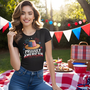 T-shirt 4 juillet patriotique - Fièrement américain