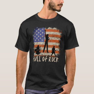 T-shirt 4 juillet plein de rock drapeau américain guitaris