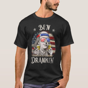 T-shirt 4 juillet Pour Hommes Ben Drankin Benjamin Frankli