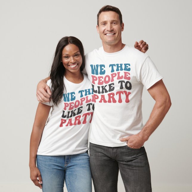 T-shirt 4 juillet RÉTRO NOUS LES GENS AIMENT FAIRE LA FÊTE (Unisexe)