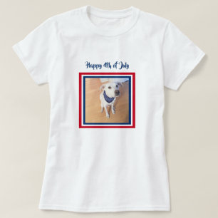 T-shirt 4 juillet rouge, blanc, bleu mignon Chien chiot bl