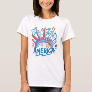 T-shirt 4 juillet Statue de la Liberté Vintage