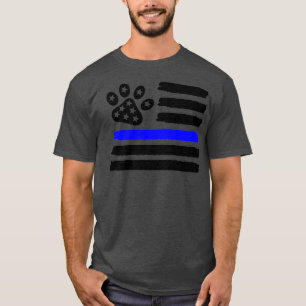 T-shirt 4 juillet T K9 Mince Ligne bleue Police Chien Cade
