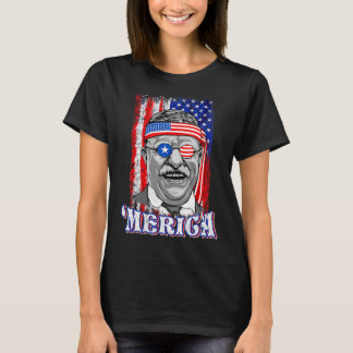 T-shirt 4 juillet Theodore Roosevelt Merica Nous patriotiq