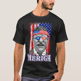 T-shirt 4 juillet Theodore Roosevelt Merica Nous patriotiq