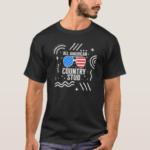 T-shirt 4 juillet Tous Les Pays Américains Stud Drapeau Us