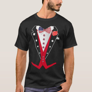 T-shirt 4 juillet Tuxedo American Patriotic Suit Boy Me