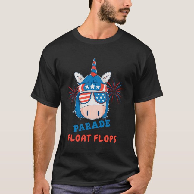 T-shirt 4 juillet Unicorn États-Unis Parade Floops (Devant)