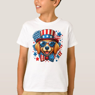 T-shirt 4 juillet USA chien patriotique Jour de l'Indépend