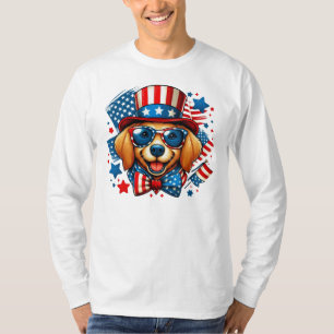 T-shirt 4 juillet USA chien patriotique Jour de l'Indépend