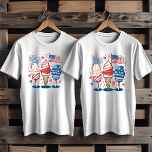 T-shirt 4 juillet USA Fireworks de crème glacée