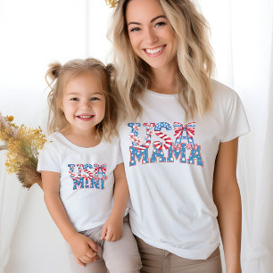 T-shirt 4 juillet Usa mama Fête de l'Indépendance Annivers