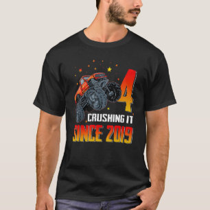 T-shirt 4 Le broyer depuis 2019 Monster Truck 4th Birthda