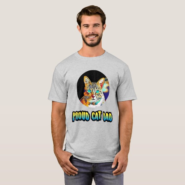 T-shirt 4.meilleur chat papa mens chemises, chemises amour (Devant entier)